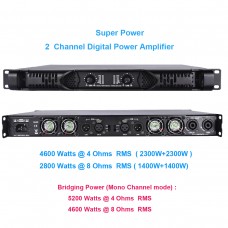 MiCWL 4600W Super Digital Powe Amplifier 2 Channel 4600 Watt AMP Drive Large Speaker Bridging Function